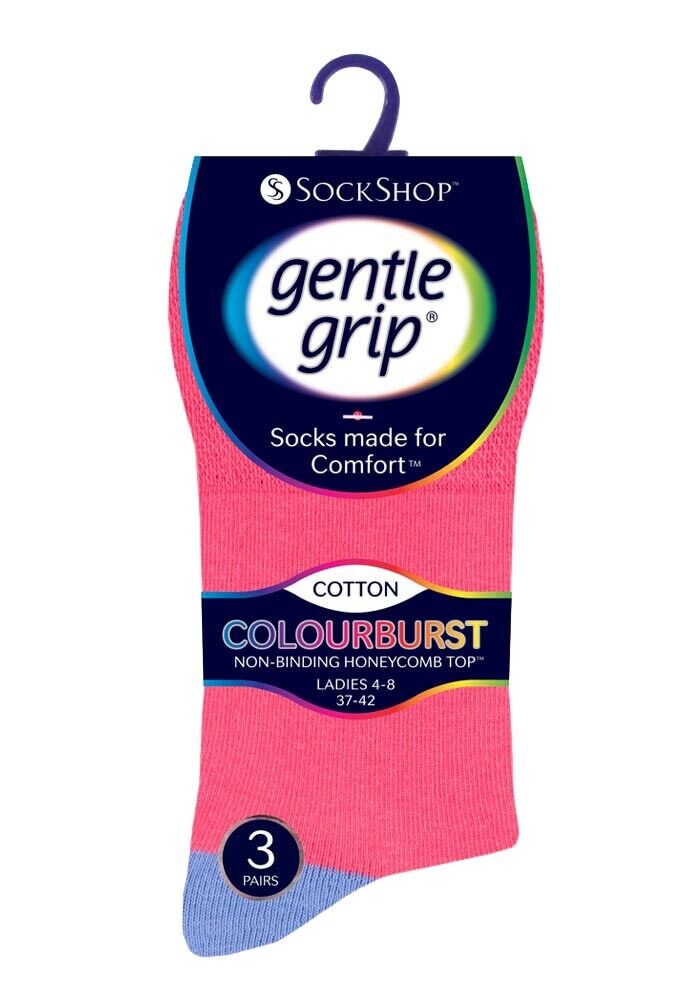 Gentle Grip - 6 Pairs Womens Non Binding Loose Top Cotton Socks Size 5-9 US - Picture 101 of 129