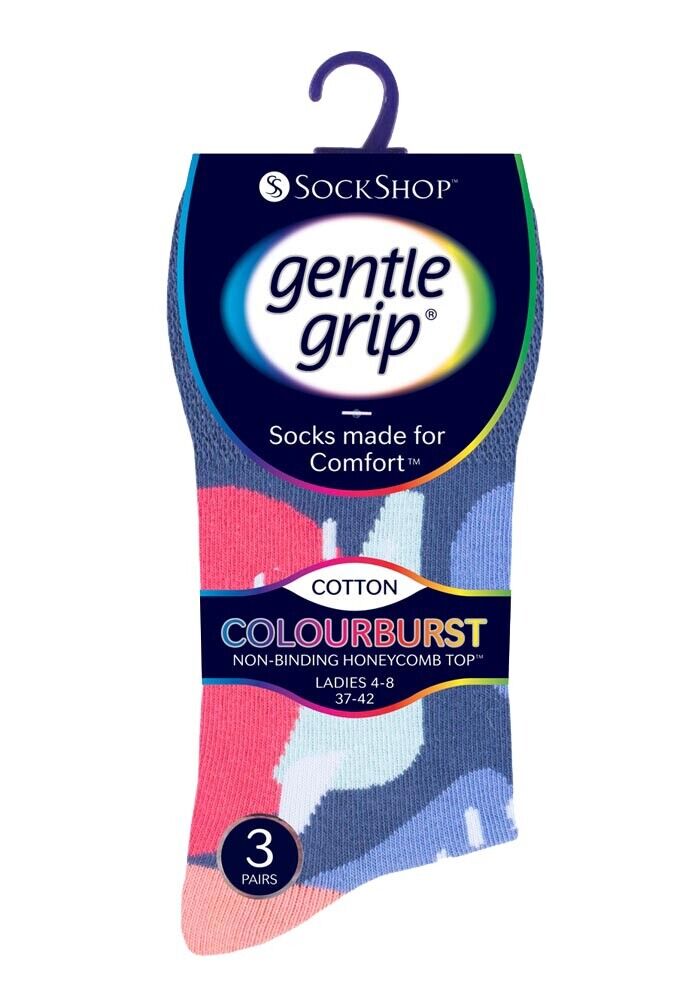 Gentle Grip - 6 Pairs Womens Non Binding Loose Top Cotton Socks Size 5-9 US - Picture 107 of 129