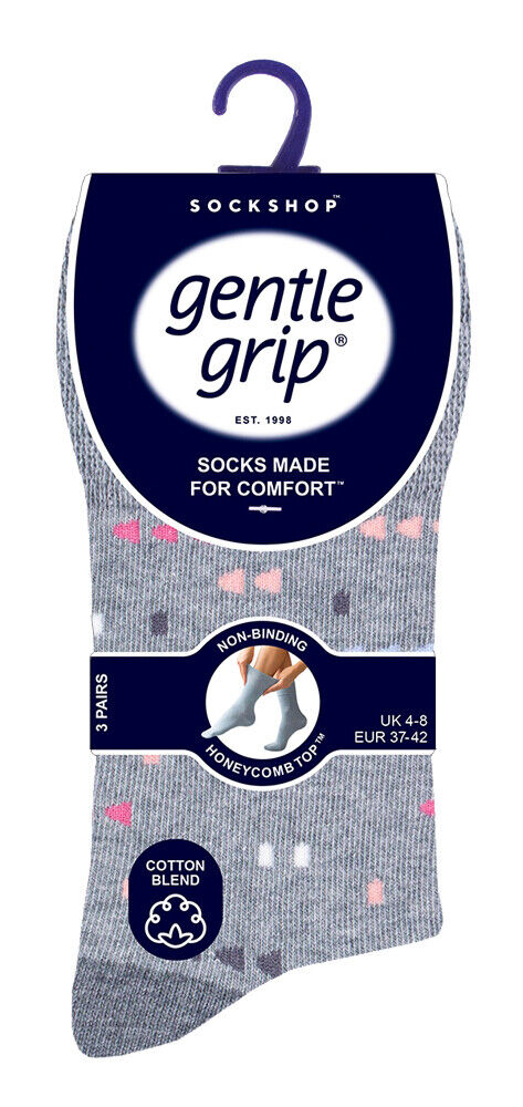 Gentle Grip - 6 Pairs Womens Non Binding Loose Top Cotton Socks Size 5-9 US - Picture 109 of 129
