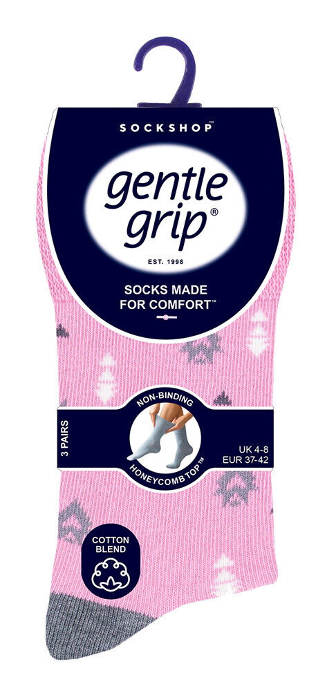 Gentle Grip - 6 Pairs Womens Non Binding Loose Top Cotton Socks Size 5-9 US - Picture 111 of 129