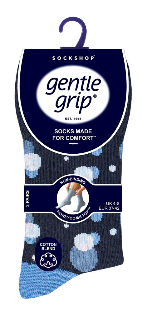 Gentle Grip - 6 Pairs Womens Non Binding Loose Top Cotton Socks Size 5-9 US - Picture 115 of 129