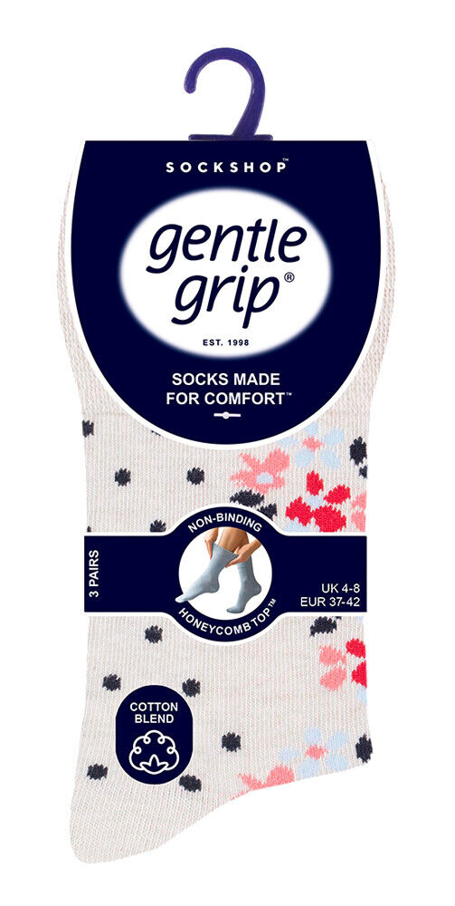 Gentle Grip - 6 Pairs Womens Non Binding Loose Top Cotton Socks Size 5-9 US - Picture 119 of 129