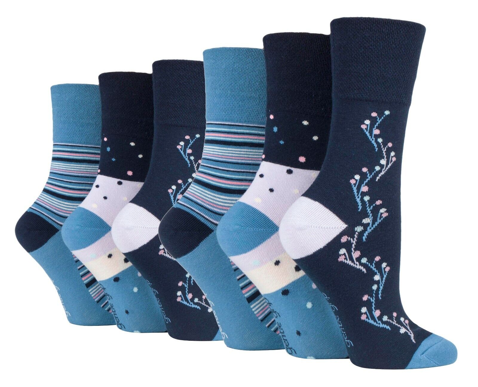 Gentle Grip - 6 Pairs Womens Non Binding Loose Top Cotton Socks Size 5-9 US - Picture 122 of 129