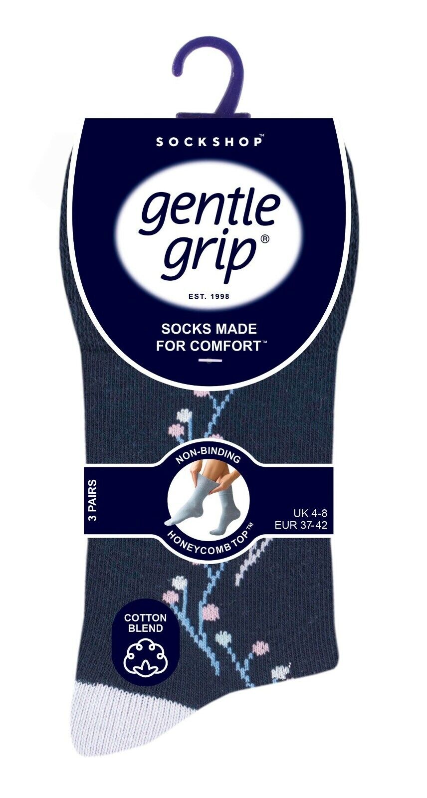 Gentle Grip - 6 Pairs Womens Non Binding Loose Top Cotton Socks Size 5-9 US - Picture 123 of 129