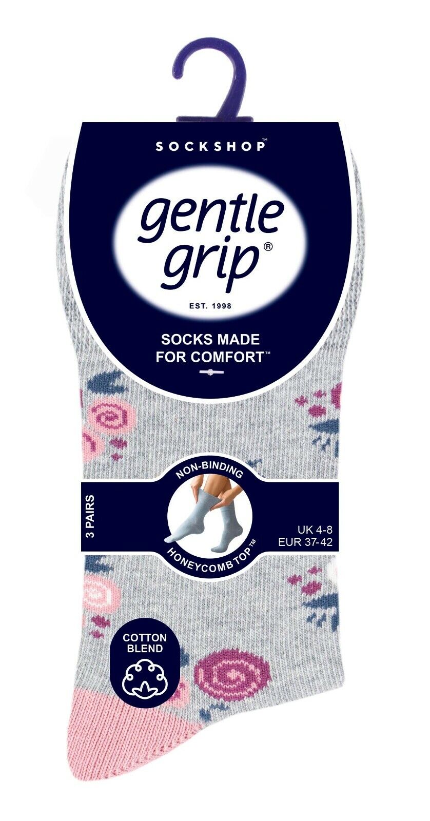 Gentle Grip - 6 Pairs Womens Non Binding Loose Top Cotton Socks Size 5-9 US - Picture 125 of 129