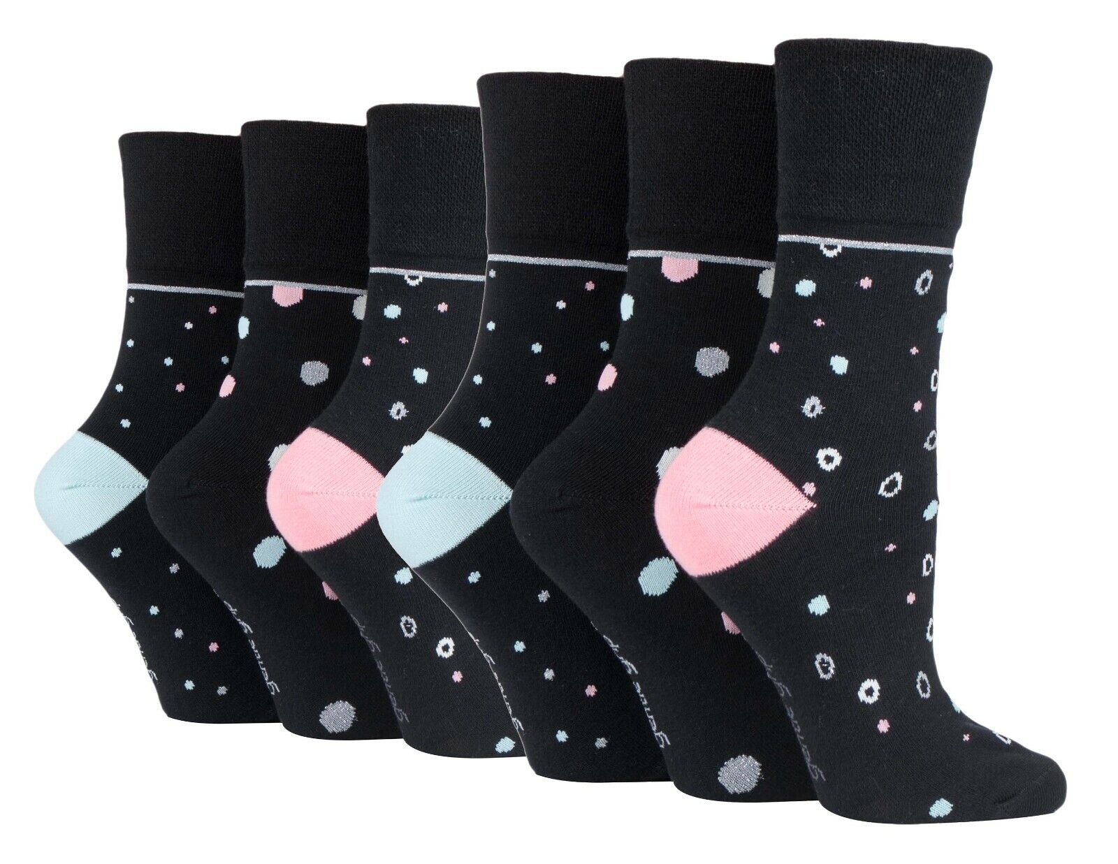 Gentle Grip - 6 Pairs Womens Non Binding Loose Top Cotton Socks Size 5-9 US - Picture 128 of 129