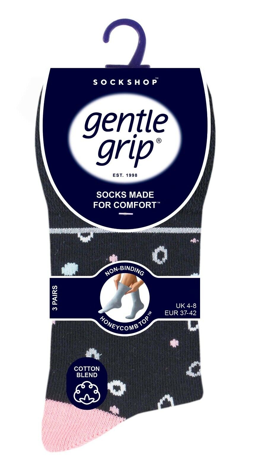 Gentle Grip - 6 Pairs Womens Non Binding Loose Top Cotton Socks Size 5-9 US - Picture 129 of 129