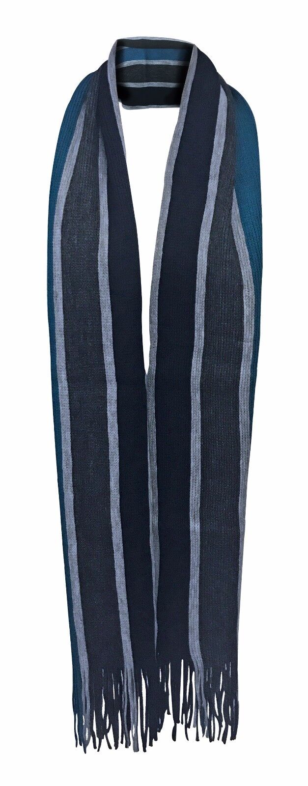 Giovanni Cassini - Mens Italian Inspired Warm Knitted Striped Winter Scarf - Picture 15 of 33