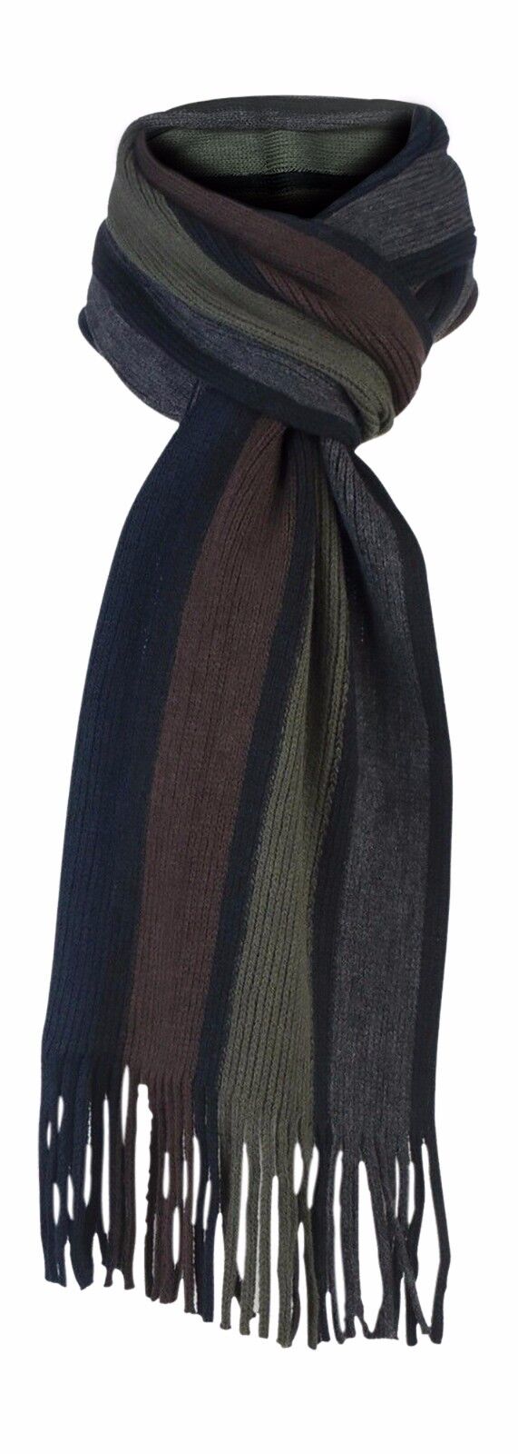 Giovanni Cassini - Mens Italian Inspired Warm Knitted Striped Winter Scarf - Picture 19 of 33