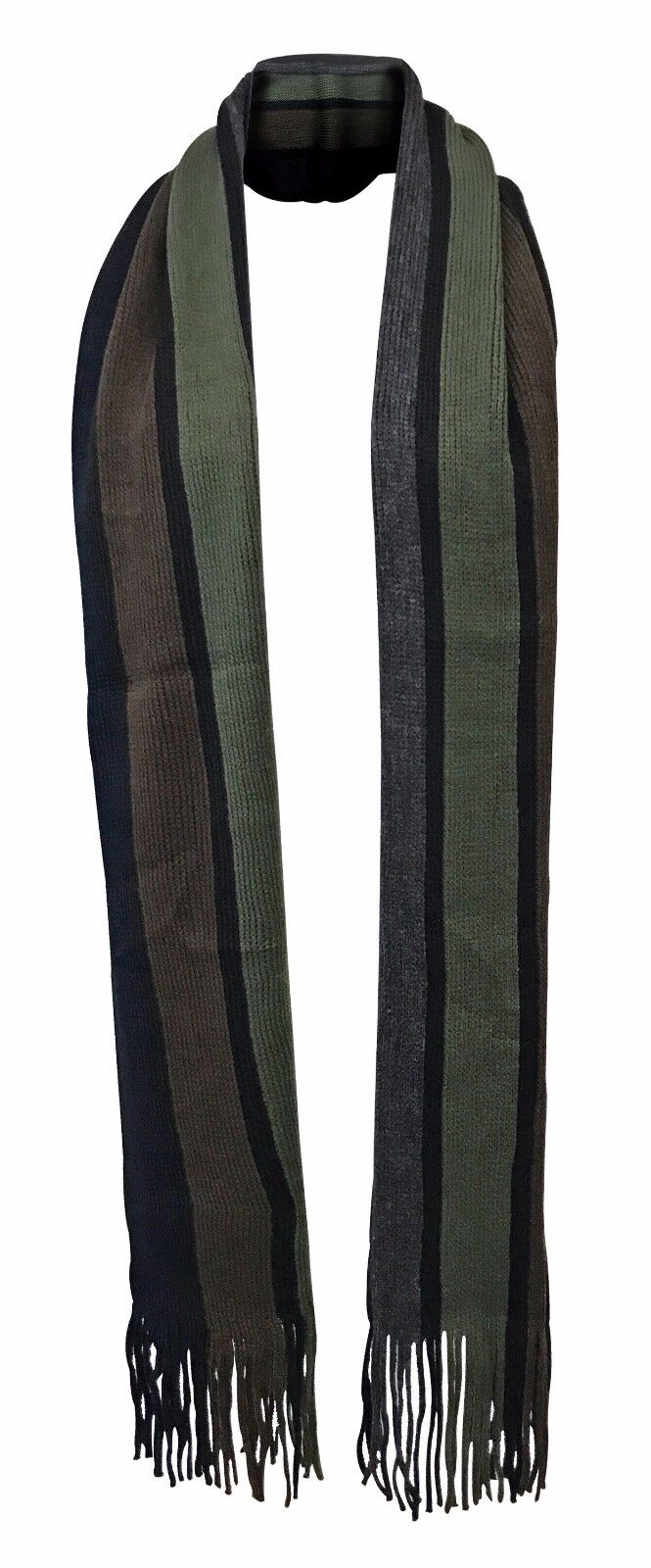 Giovanni Cassini - Mens Italian Inspired Warm Knitted Striped Winter Scarf - Picture 20 of 33