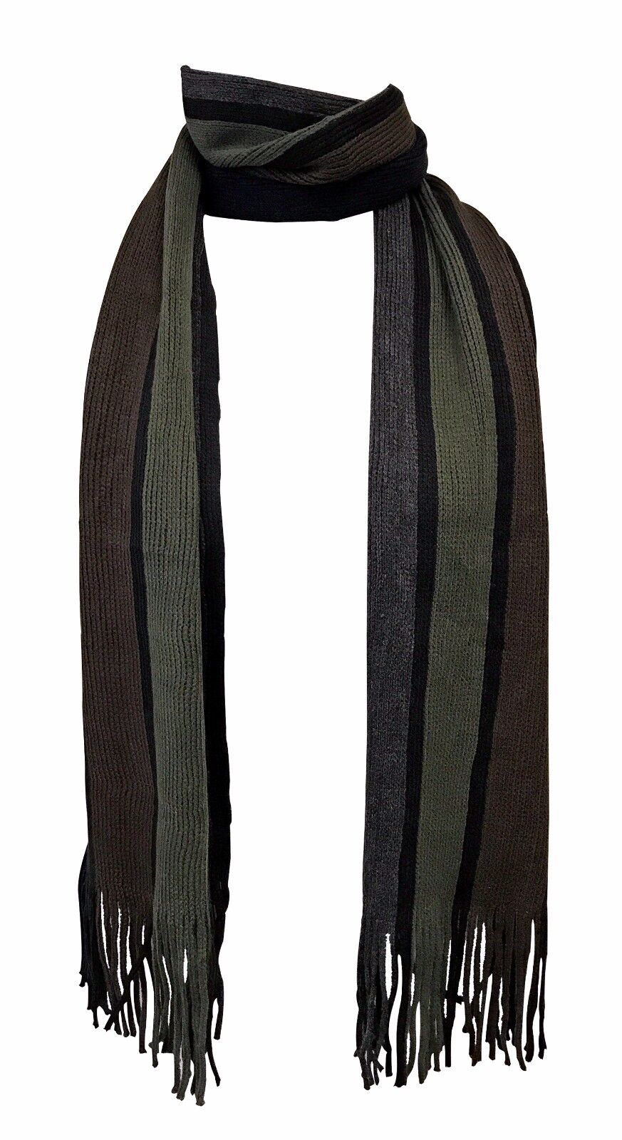 Giovanni Cassini - Mens Italian Inspired Warm Knitted Striped Winter Scarf - Picture 21 of 33
