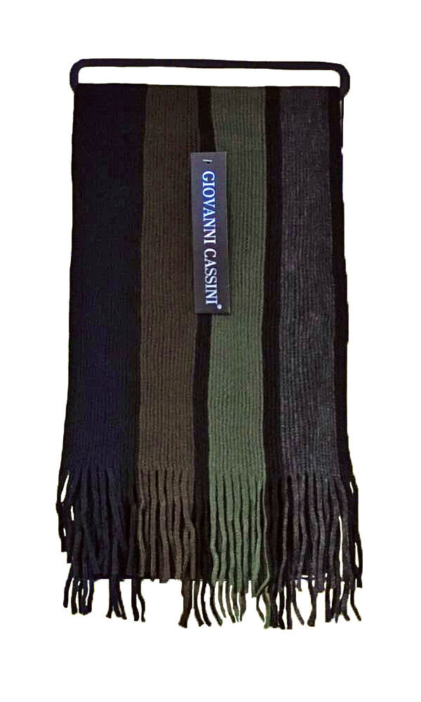 Giovanni Cassini - Mens Italian Inspired Warm Knitted Striped Winter Scarf - Picture 22 of 33