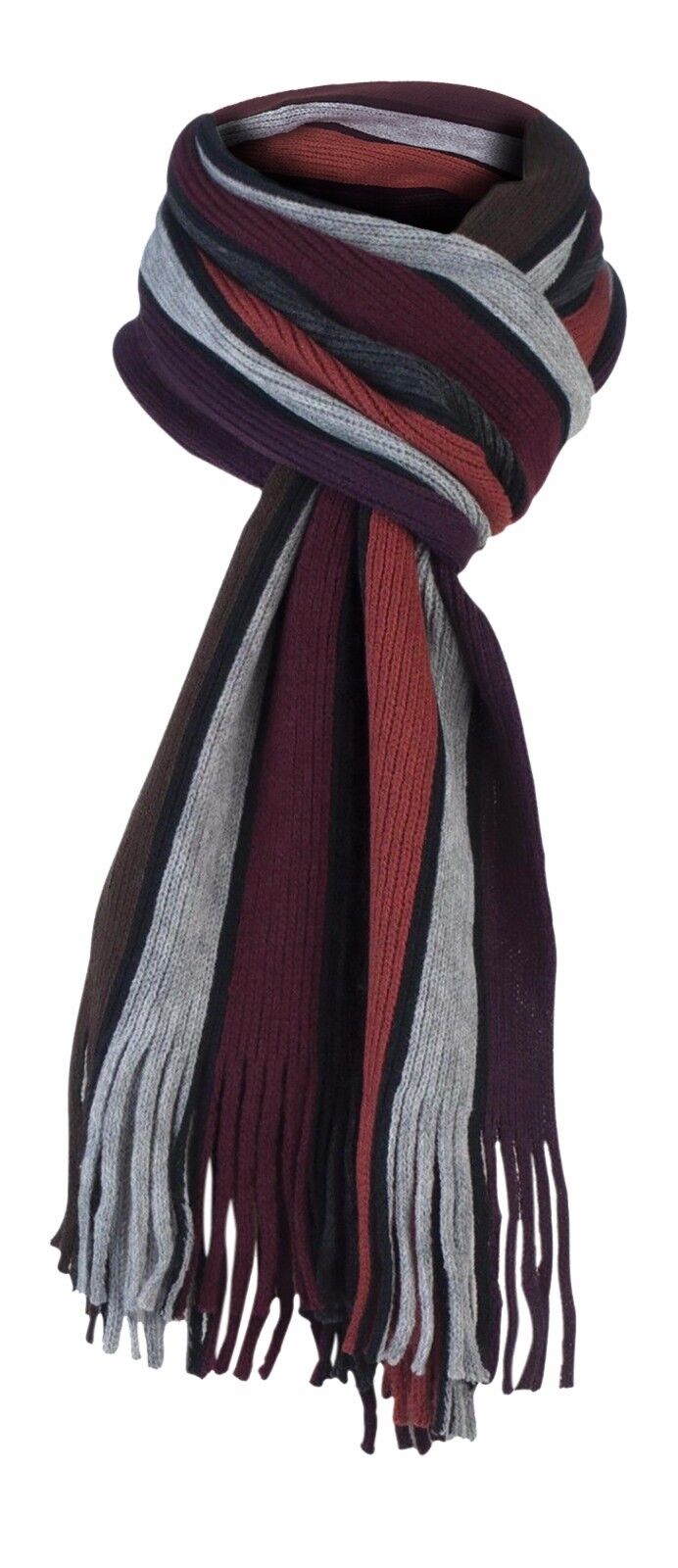 Giovanni Cassini - Mens Italian Inspired Warm Knitted Striped Winter Scarf - Picture 24 of 33
