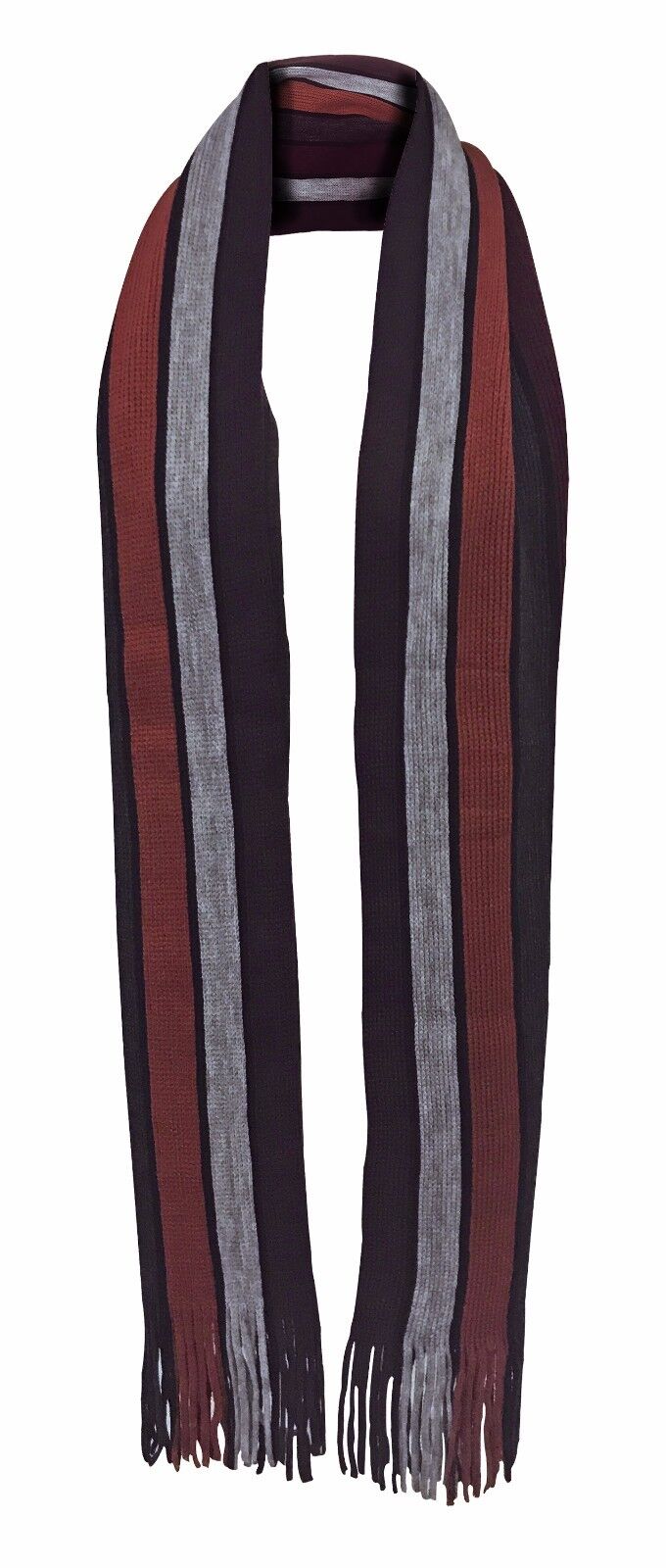 Giovanni Cassini - Mens Italian Inspired Warm Knitted Striped Winter Scarf - Picture 25 of 33