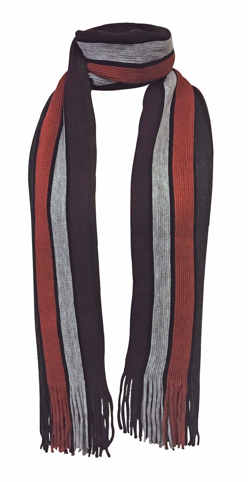 Giovanni Cassini - Mens Italian Inspired Warm Knitted Striped Winter Scarf - Picture 26 of 33