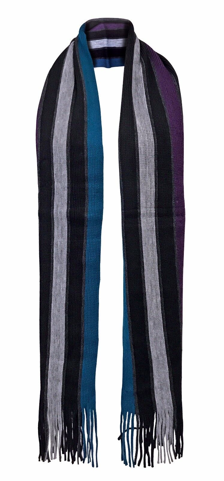 Giovanni Cassini - Mens Italian Inspired Warm Knitted Striped Winter Scarf - Picture 30 of 33