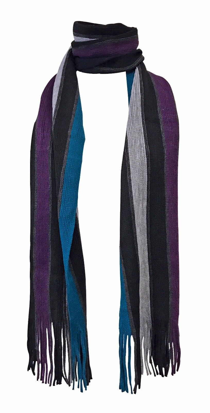 Giovanni Cassini - Mens Italian Inspired Warm Knitted Striped Winter Scarf - Picture 31 of 33