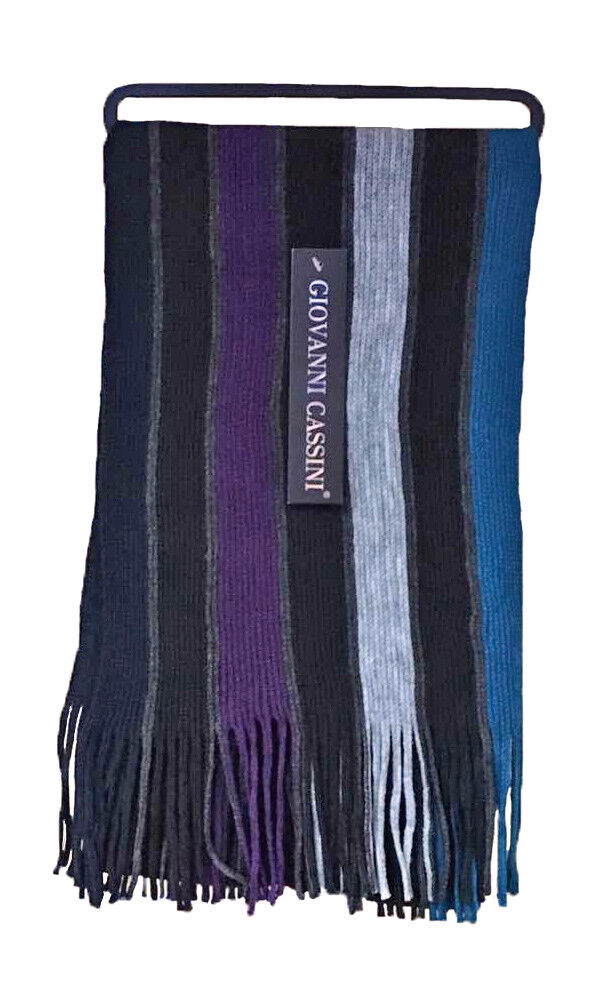 Giovanni Cassini - Mens Italian Inspired Warm Knitted Striped Winter Scarf - Picture 32 of 33