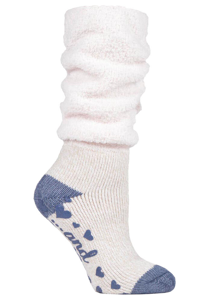 HEAT HOLDERS - Ladies Soft Fluffy Slouch Top Non Slip Slipper Thermal Bed Socks - Picture 6 of 13