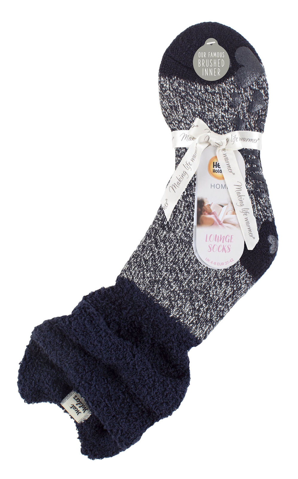 HEAT HOLDERS - Ladies Soft Fluffy Slouch Top Non Slip Slipper Thermal Bed Socks - Picture 13 of 13