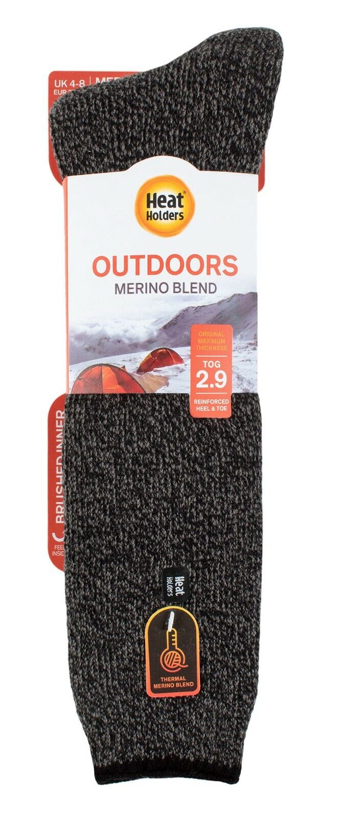 Heat Holders - Ladies Long Outdoor Merino Wool Thermal Socks for Winter - Picture 3 of 9