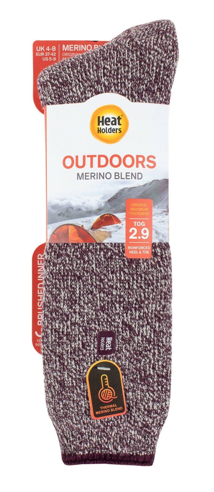Heat Holders - Ladies Long Outdoor Merino Wool Thermal Socks for Winter - Picture 7 of 9