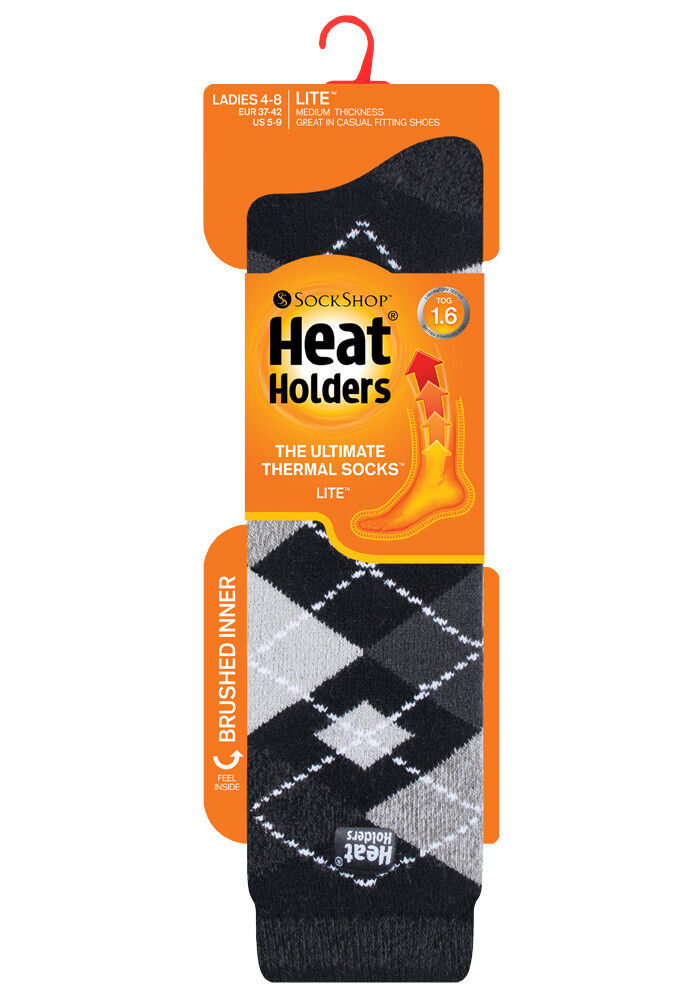 Wärmehalter - dünne extra lange knielange 1,6 TOG gemusterte Thermosocken für Damen - Bild 5 von 25
