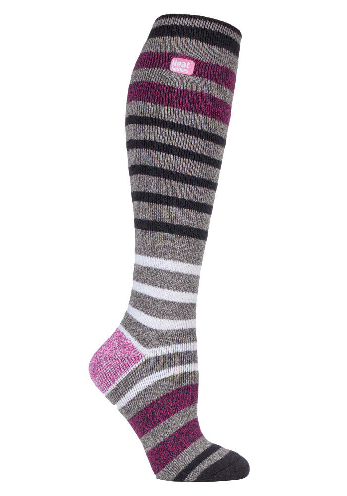 Wärmehalter - dünne extra lange knielange 1,6 TOG gemusterte Thermosocken für Damen - Bild 6 von 25