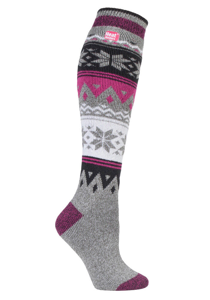 Wärmehalter - dünne extra lange knielange 1,6 TOG gemusterte Thermosocken für Damen - Bild 8 von 25