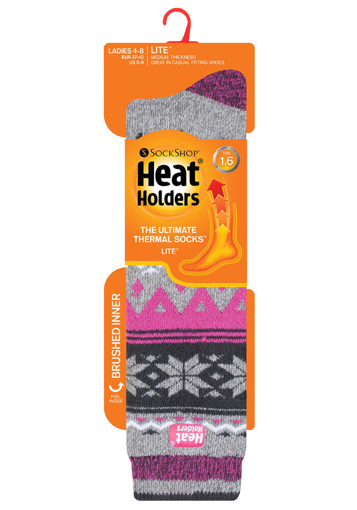Wärmehalter - dünne extra lange knielange 1,6 TOG gemusterte Thermosocken für Damen - Bild 9 von 25