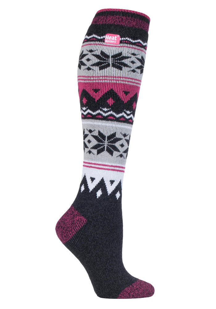 Wärmehalter - dünne extra lange knielange 1,6 TOG gemusterte Thermosocken für Damen - Bild 10 von 25