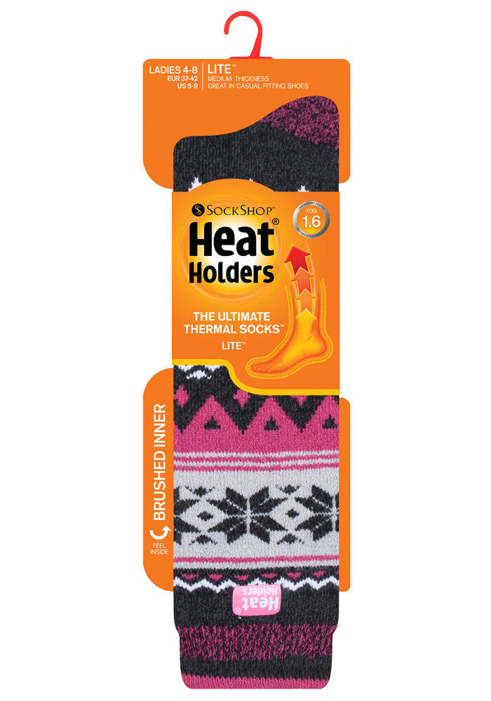 Wärmehalter - dünne extra lange knielange 1,6 TOG gemusterte Thermosocken für Damen - Bild 11 von 25
