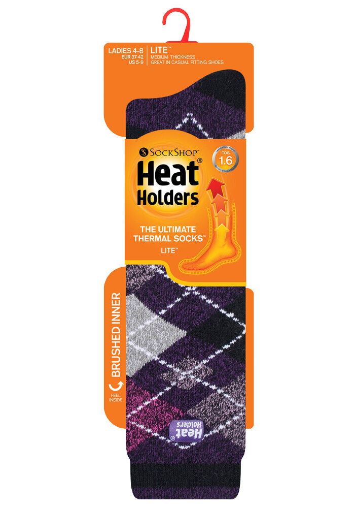 Wärmehalter - dünne extra lange knielange 1,6 TOG gemusterte Thermosocken für Damen - Bild 15 von 25