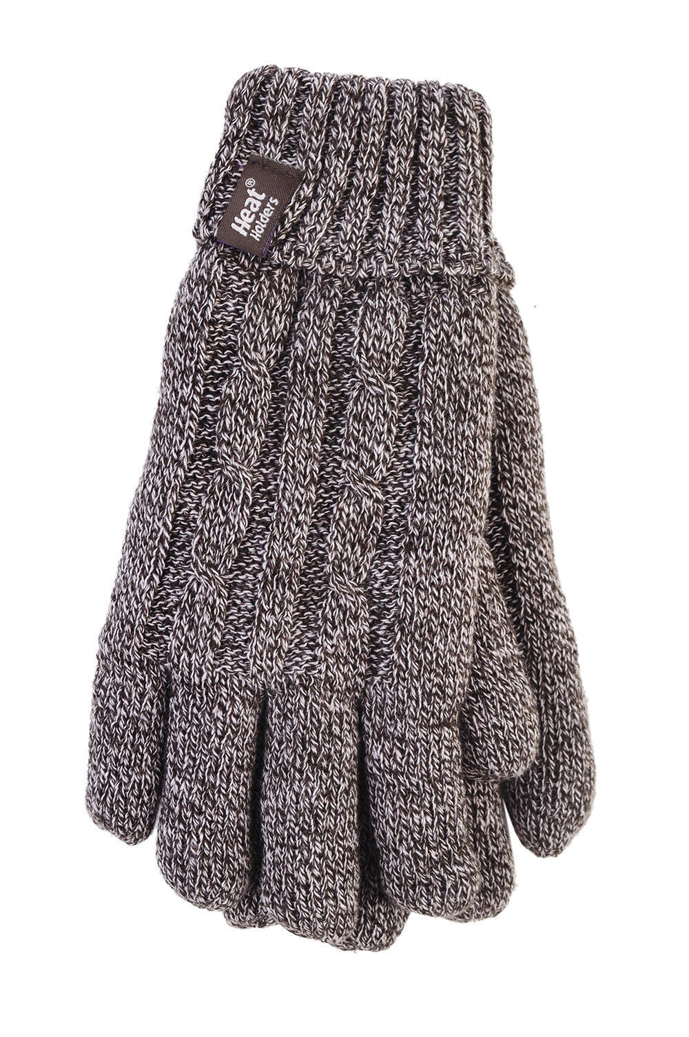 Heat Holders - Ladies Womens Cable Knit Warm Thermal Cold Weather Winter Gloves