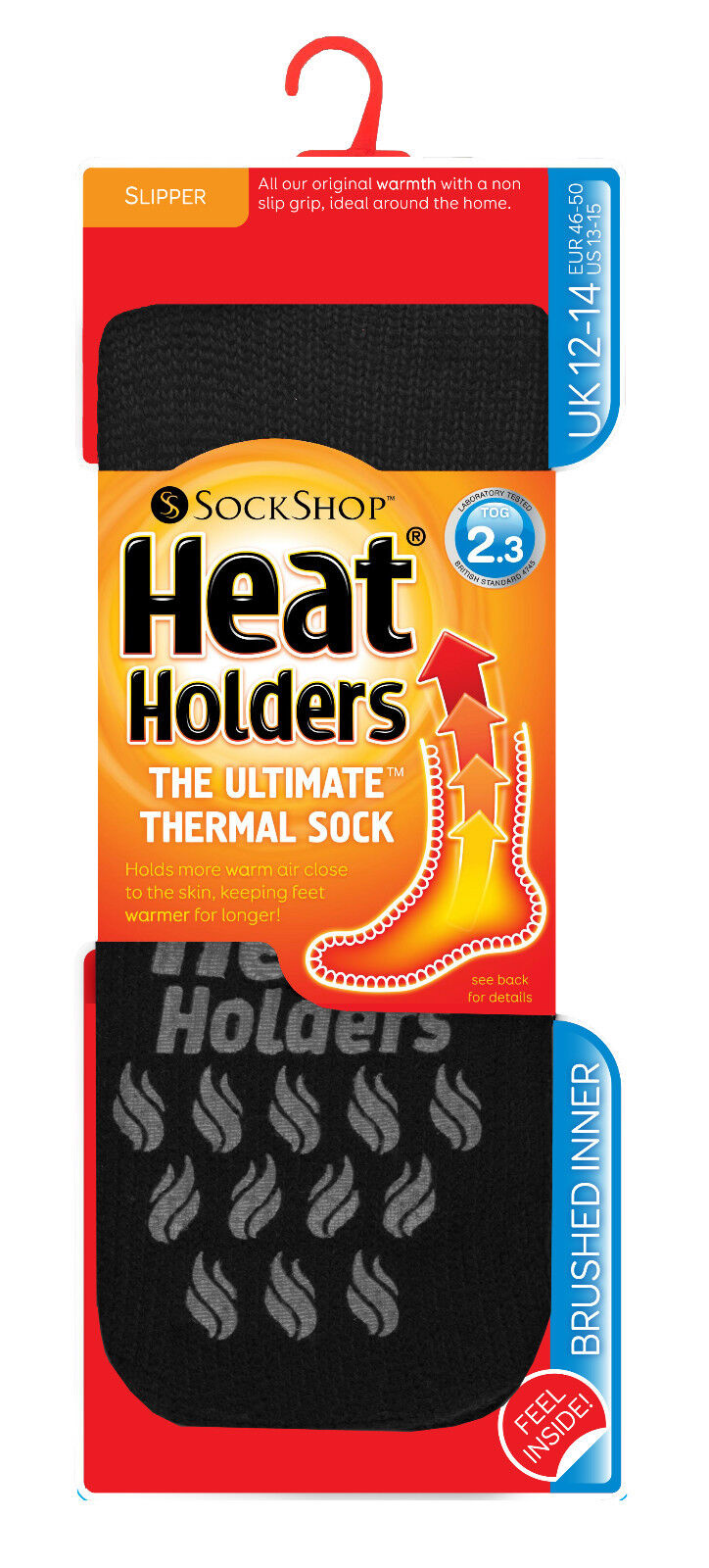 Heat Holders - Mens BIGFOOT Thermal Non Slip Slipper Socks with Gripper Sole - Picture 4 of 9
