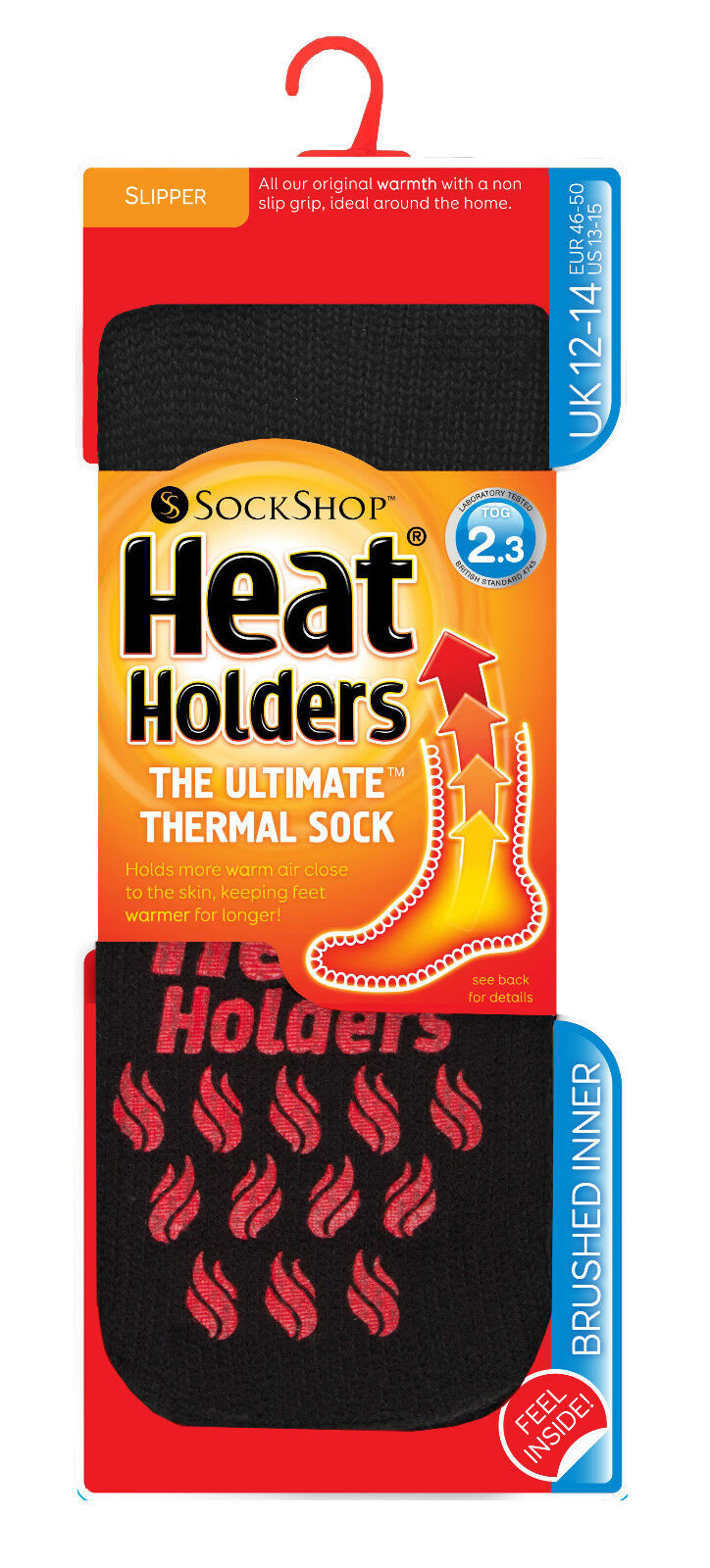 Heat Holders - Mens BIGFOOT Thermal Non Slip Slipper Socks with Gripper Sole - Picture 6 of 9