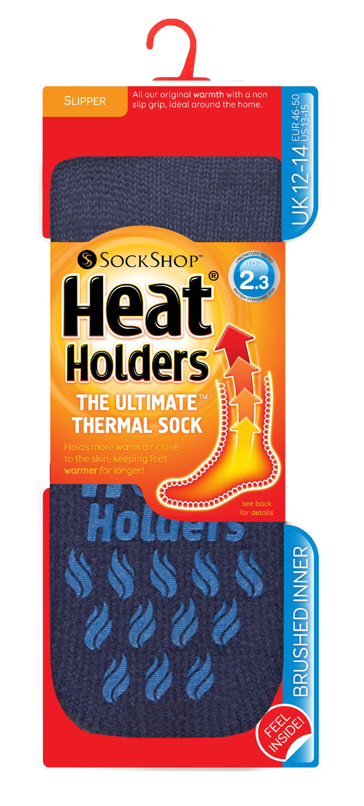 Heat Holders - Mens BIGFOOT Thermal Non Slip Slipper Socks with Gripper Sole - Picture 8 of 9