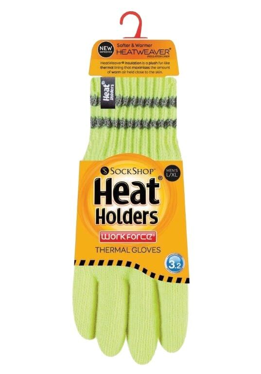 Heat Holders - Mens Winter Warm Hi Vis Outdoor Insulated Thermal Work Gloves - Picture 6 of 8