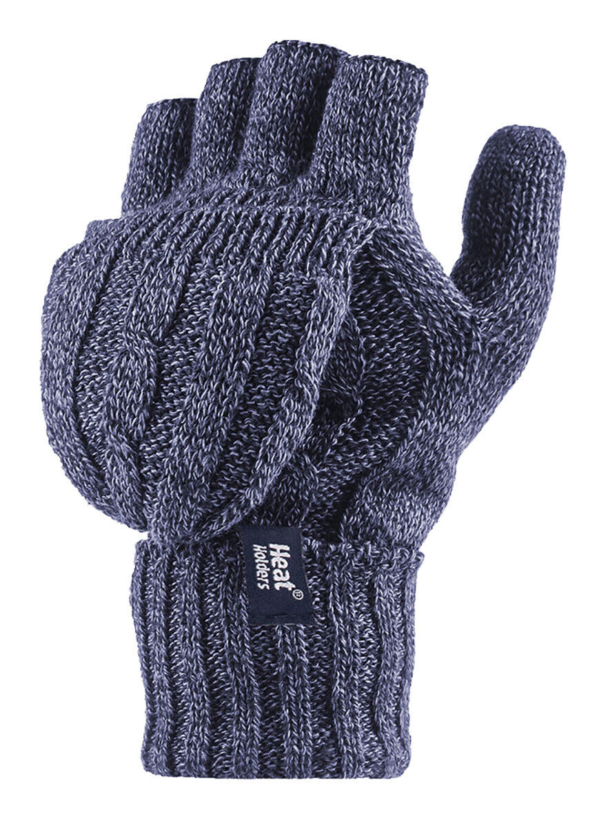 Heat Holders - Women's Thermal 2.3 TOG Converter Fingerless Cable Knit Gloves - Picture 2 of 43