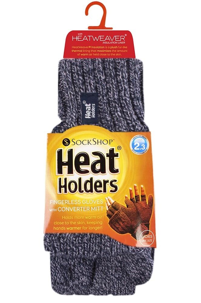 Heat Holders - Women's Thermal 2.3 TOG Converter Fingerless Cable Knit Gloves - Picture 3 of 43