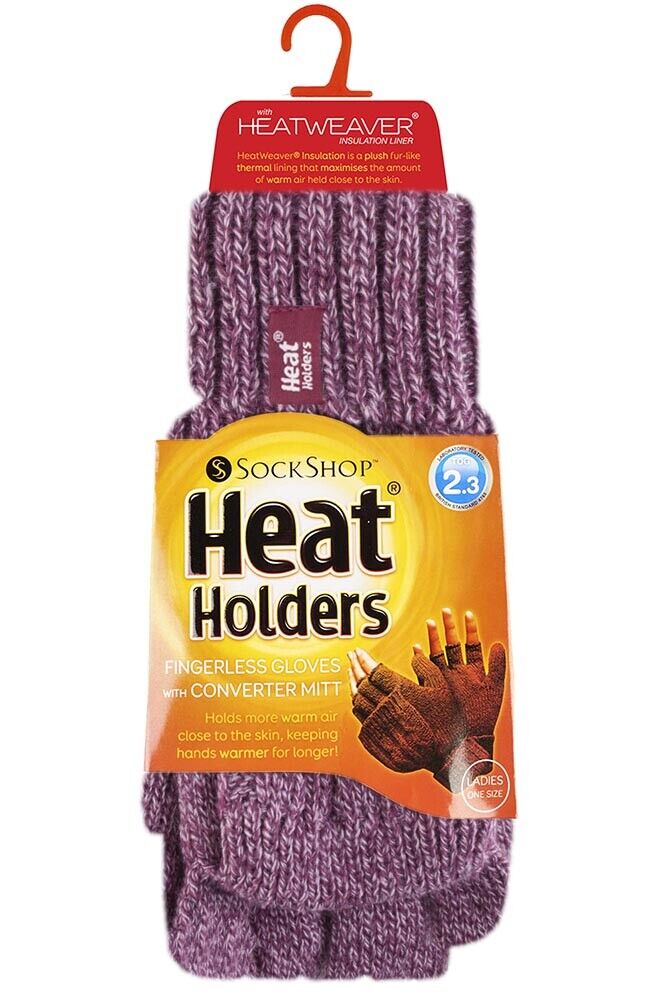 Heat Holders - Women's Thermal 2.3 TOG Converter Fingerless Cable Knit Gloves - Picture 6 of 43