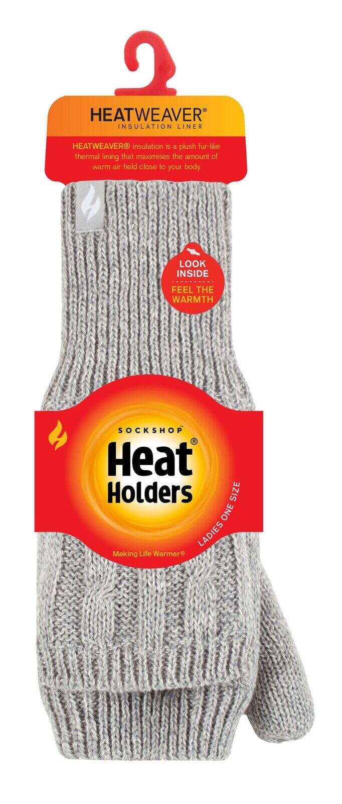 Heat Holders - Women's Thermal 2.3 TOG Converter Fingerless Cable Knit Gloves - Picture 9 of 43