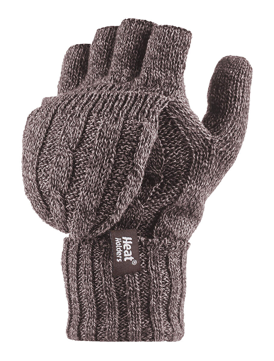 Heat Holders - Women's Thermal 2.3 TOG Converter Fingerless Cable Knit Gloves - Picture 13 of 43