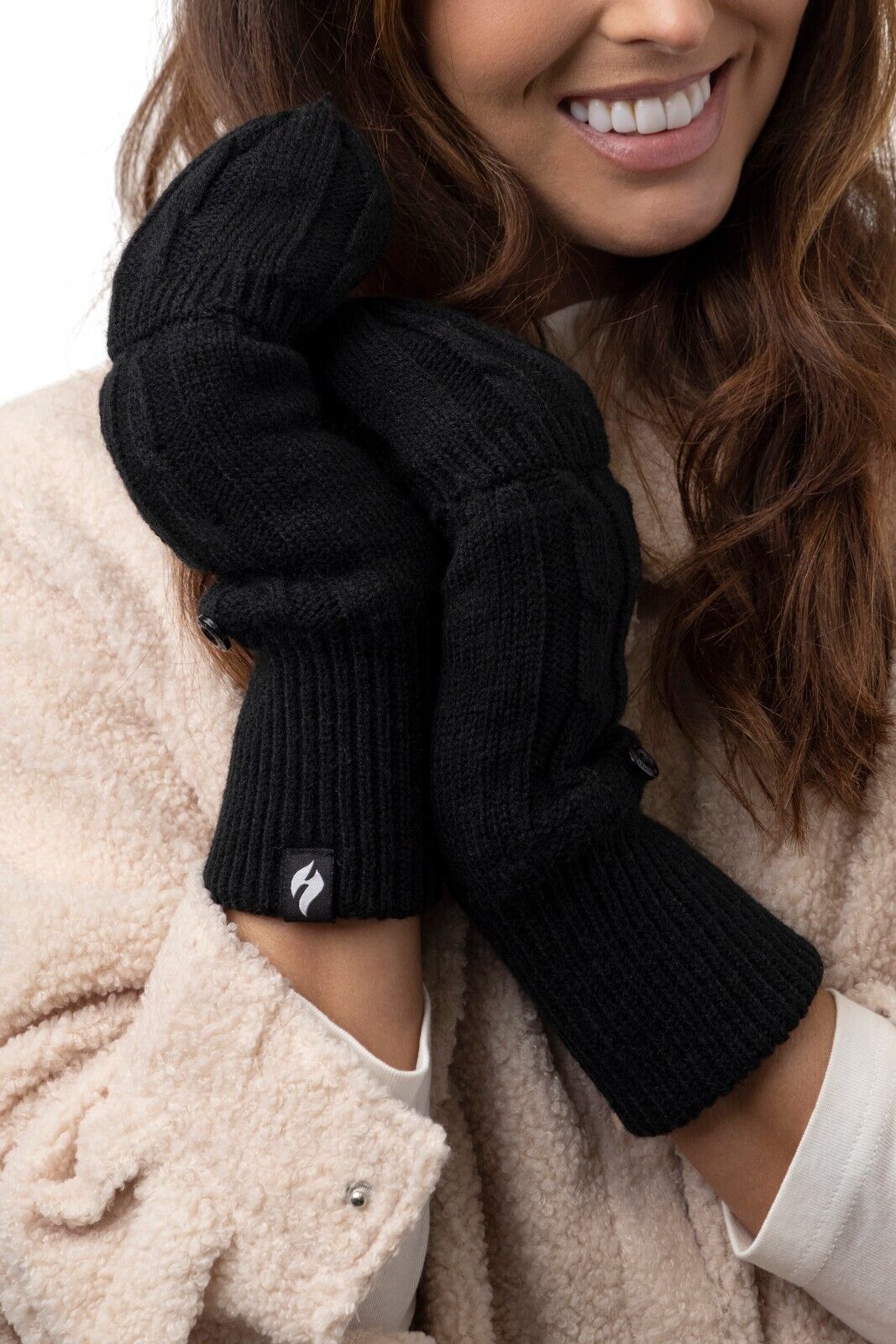 Heat Holders - Women's Thermal 2.3 TOG Converter Fingerless Cable Knit Gloves - Picture 19 of 43