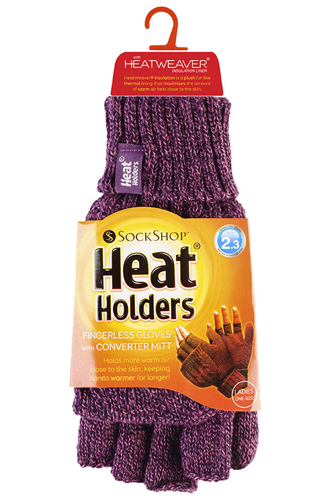 Heat Holders - Women's Thermal 2.3 TOG Converter Fingerless Cable Knit Gloves - Picture 22 of 43