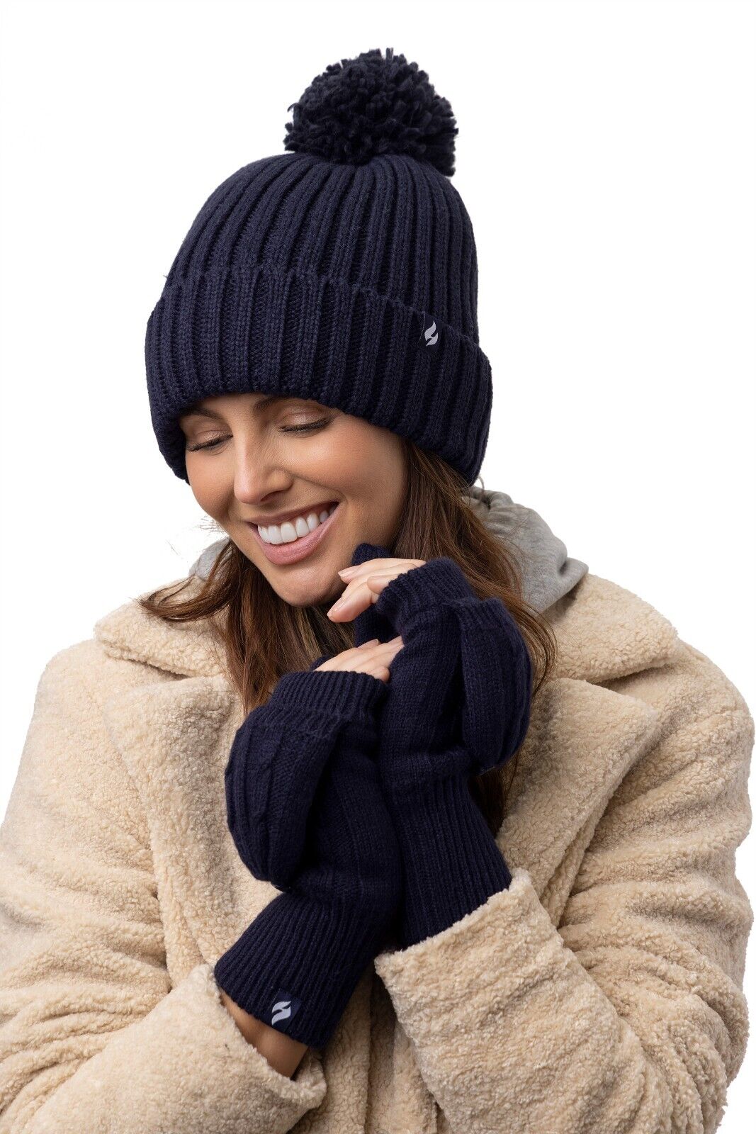 Heat Holders - Women's Thermal 2.3 TOG Converter Fingerless Cable Knit Gloves - Picture 28 of 43