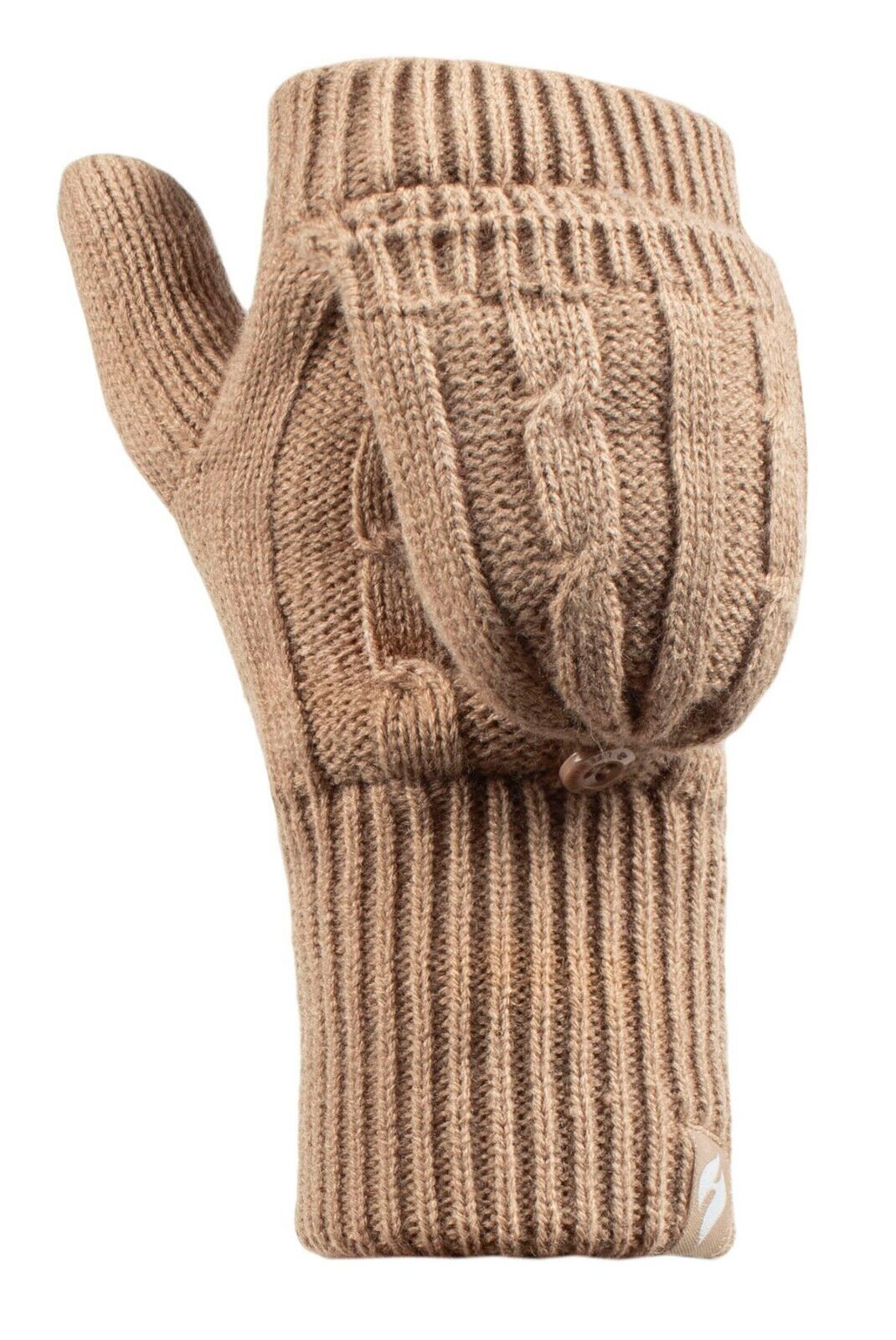 Heat Holders - Women's Thermal 2.3 TOG Converter Fingerless Cable Knit Gloves - Picture 34 of 43