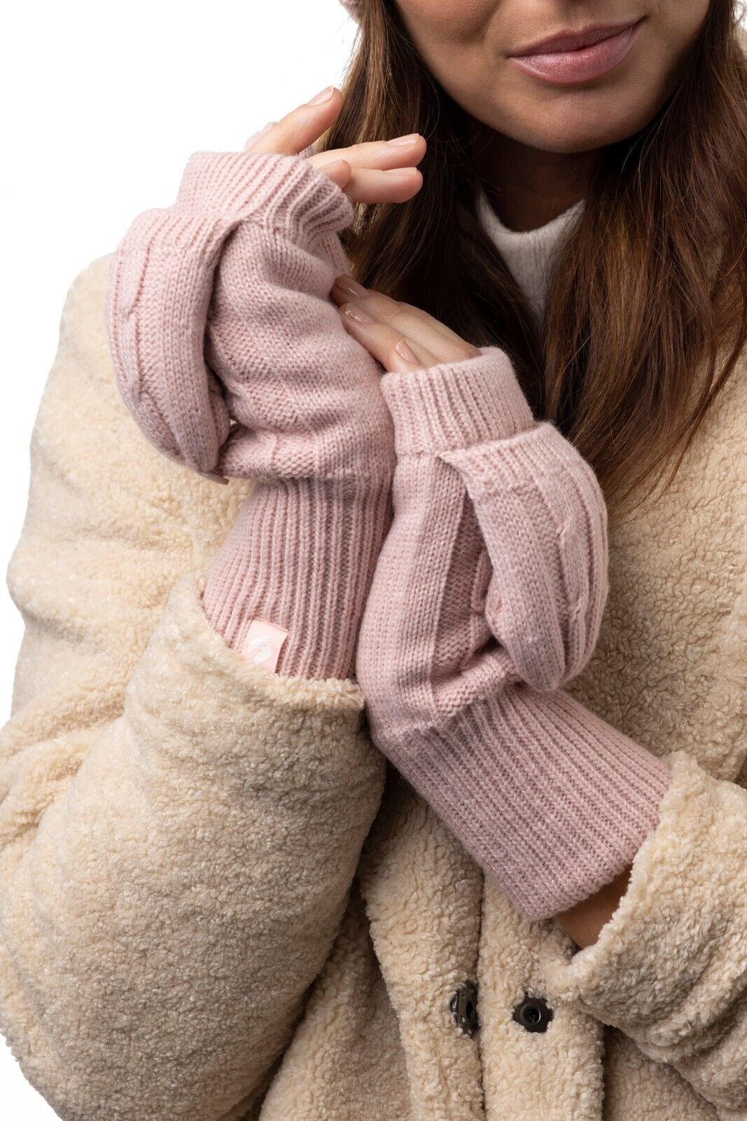 Heat Holders - Women's Thermal 2.3 TOG Converter Fingerless Cable Knit Gloves - Picture 42 of 43