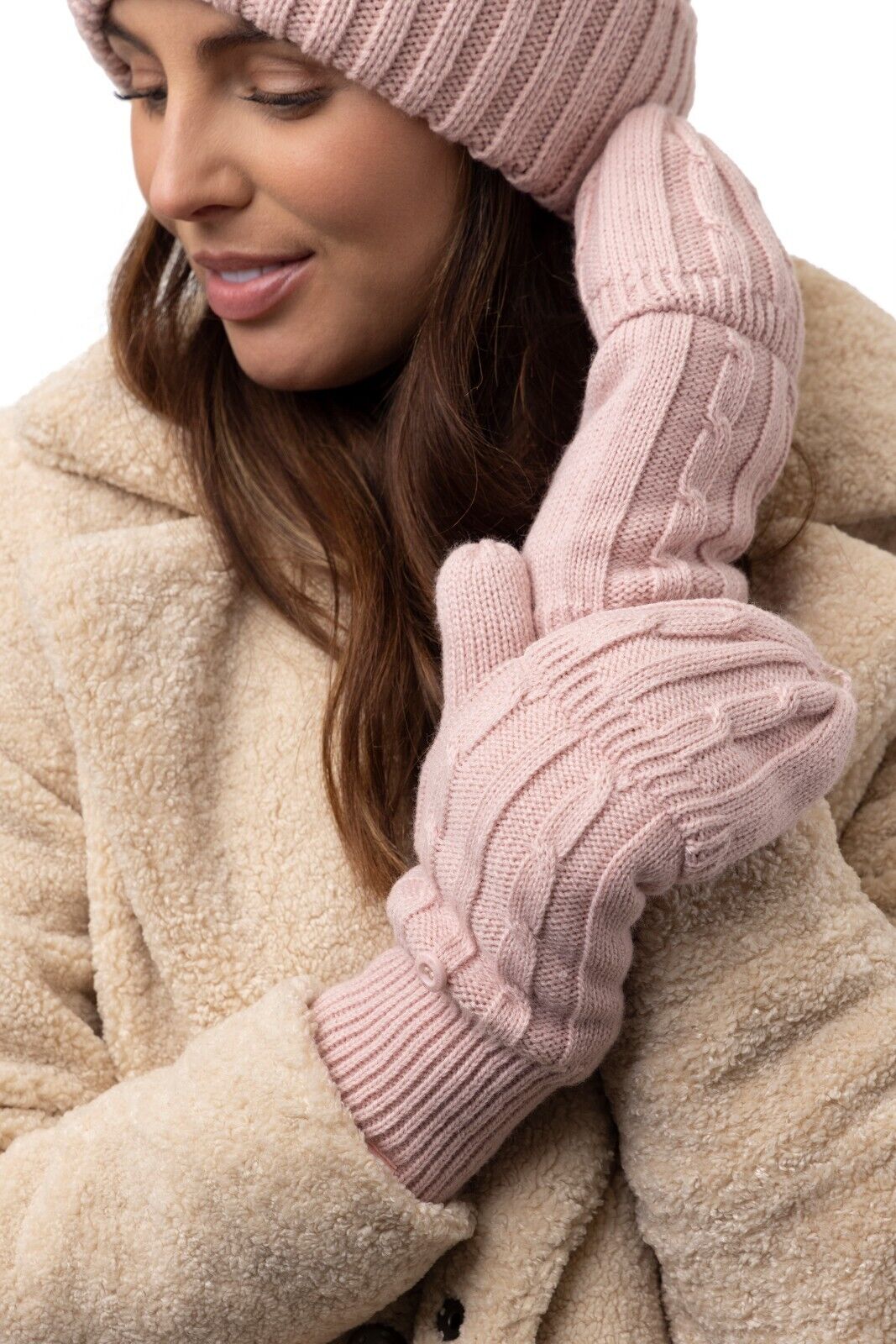 Heat Holders - Women's Thermal 2.3 TOG Converter Fingerless Cable Knit Gloves - Picture 43 of 43