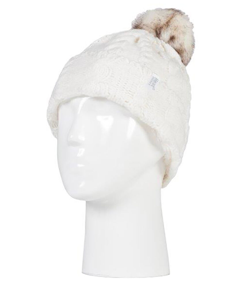 Heat Holders - Damen Fleece gefütterte Zopfmuster Winter Beanie Mütze mit Bommel - Bild 12 von 29